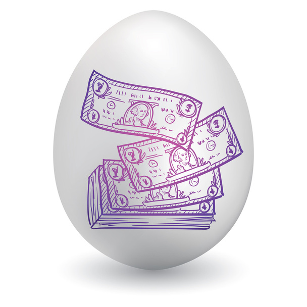 Amerikai dollár, a húsvéti tojás - Vektor, kép