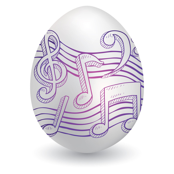 Music notation on easter egg - ベクター画像