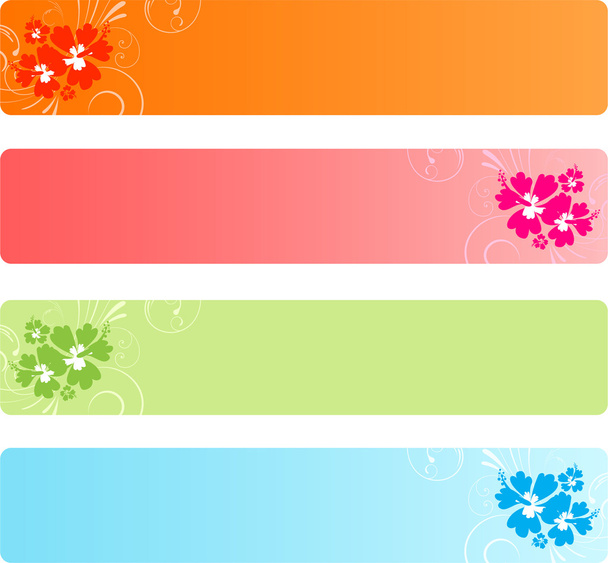 Colorful banners with florals - Vetor, Imagem