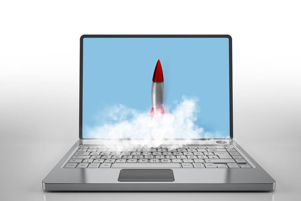 Маленькая ракета летит с экрана
  - Фото, изображение