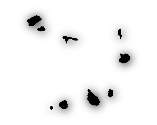 Árnyék a zöld-foki Köztársaság Térkép - Vektor, kép