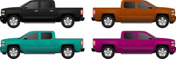 Conjunto de coches de diferentes colores, modelos de coches realistas
 - Vector, Imagen