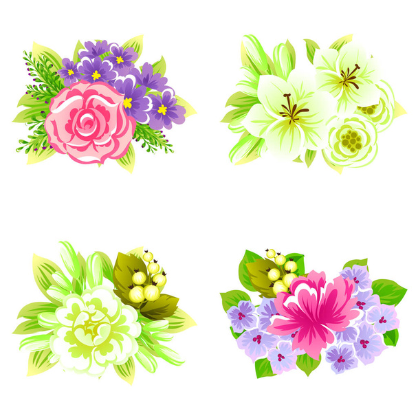 beautiful flowers ornament - Vector, Imagen