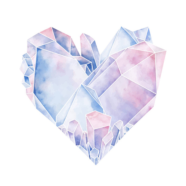 Grafische kristallen hart - Vector, afbeelding