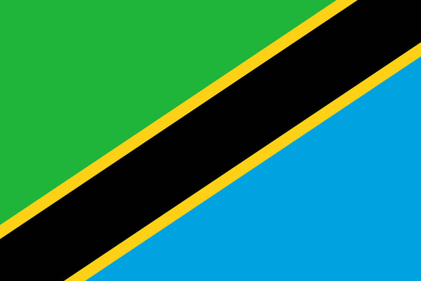 Colored flag of Tanzania - Vector, Image
