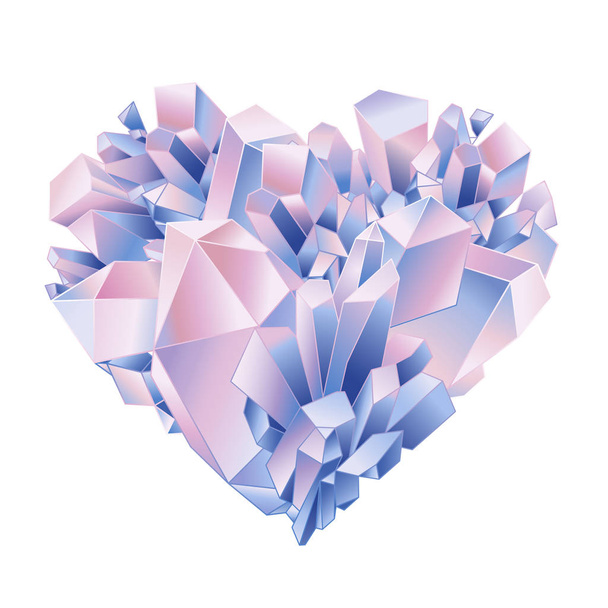 Graphic crystal heart - Vector, Image