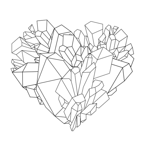 Grafické Křišťálové srdce - Vektor, obrázek