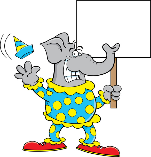 ελέφαντας κλόουν κινουμένων σχεδίων - Διάνυσμα, εικόνα