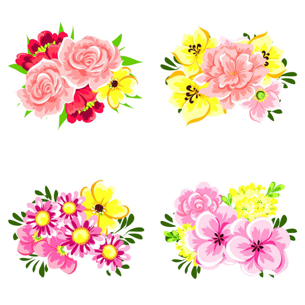beautiful flowers ornament - ベクター画像