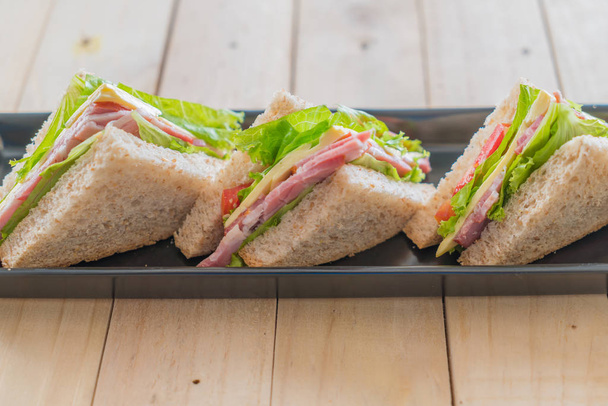 sandwich  on wood background - Foto, Imagen