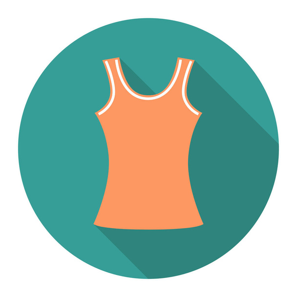 vector round flat icon with woman T-shirt - Vetor, Imagem