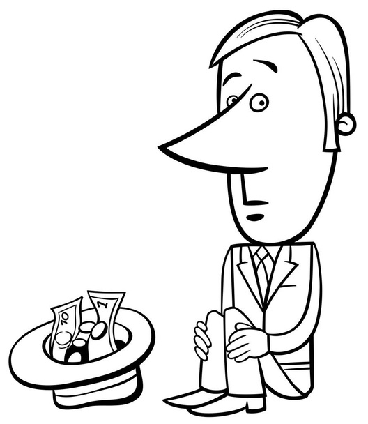 businessman beggar illustration - Vector, Image