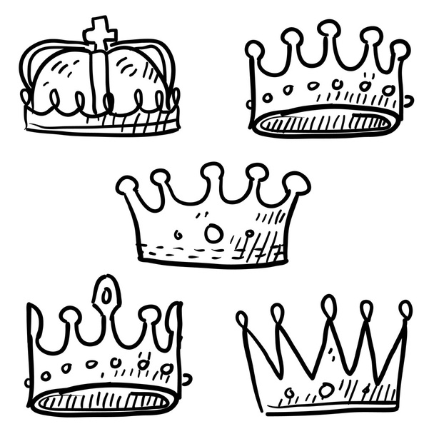 βασιλικές κορώνες σκίτσο - Διάνυσμα, εικόνα