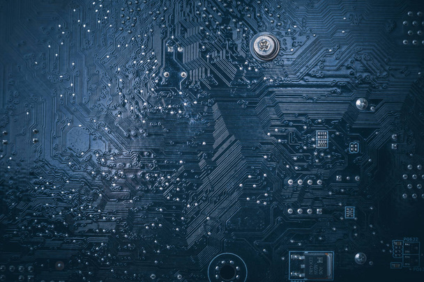 Tecnologia de fundo com processadores de computador conceito CPU placa de circuito azul
  - Foto, Imagem