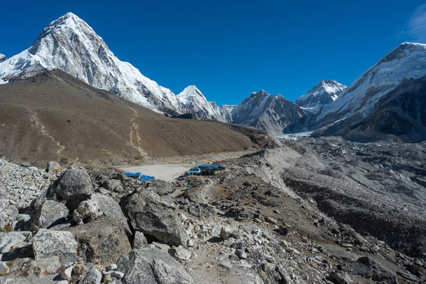 Gorakshep village near Everest base camp, Everest region, Nepal - 写真・画像