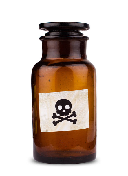 poison bottle isolated on white - Zdjęcie, obraz