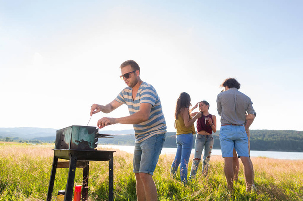 people having summer barbecue - Valokuva, kuva