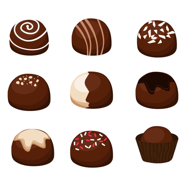 Set of chocolate candies - Вектор, зображення