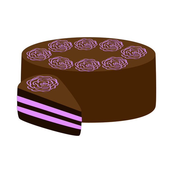 Chocolate cake on with background - Vector, afbeelding