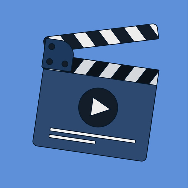 Flat movie clapperboard - Vector, Image