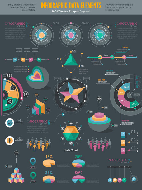 Infographics data elements - Vector, Image