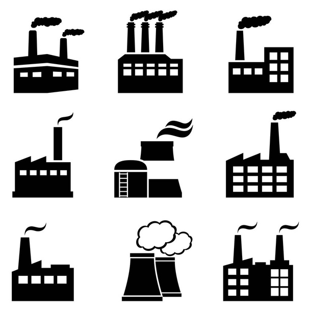 Teollisuusrakennukset, tehtaat ja voimalaitokset
 - Vektori, kuva