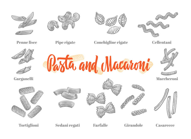 Elemente der italienischen Küche gesetzt - Vektor, Bild