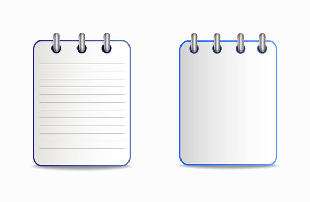 Notepad is blue in two variants - Vector, Image