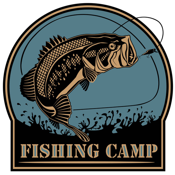 PERCH FISHING CAMP - Vector, Image