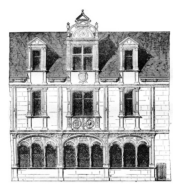 Fragment of a house on Rue Saint-Paul, Paris, demolished in 1835 - Photo, Image