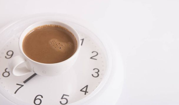 coffee time and clock background - Photo, Image
