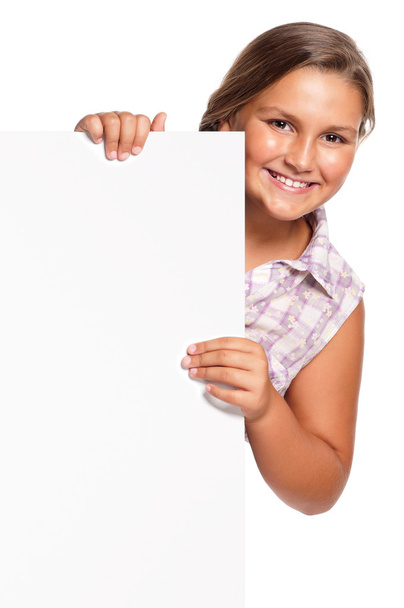 Girl with white blank - Photo, image