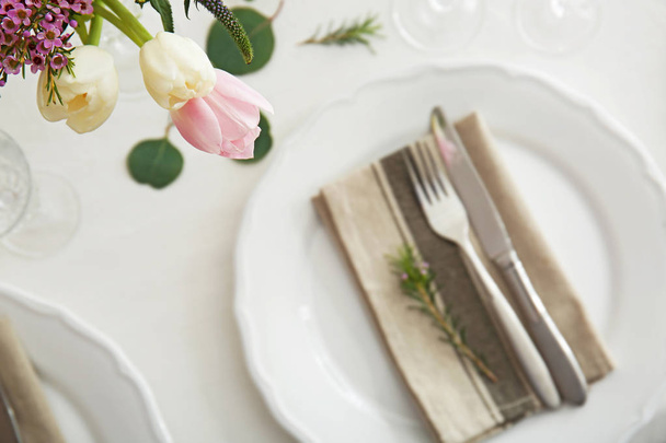 Table served for wedding dinner  - Zdjęcie, obraz