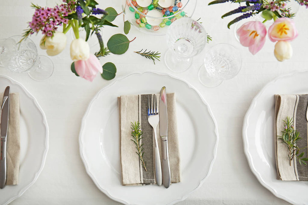 table served for wedding dinner - Foto, imagen