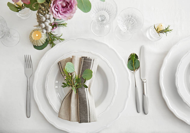 table served for wedding dinner - Foto, Imagem
