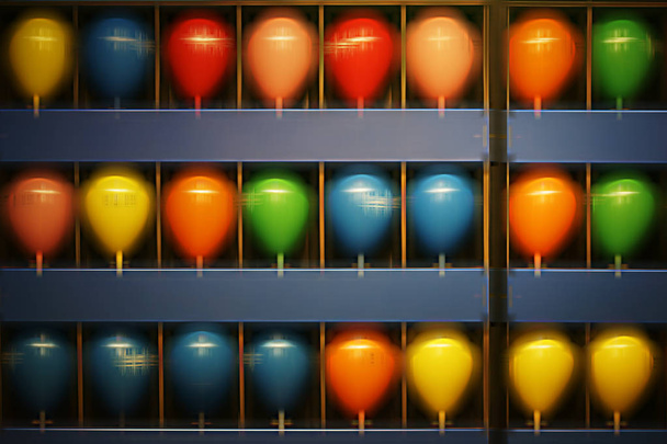 Ammu ilmapalloja messuilla
 - Valokuva, kuva