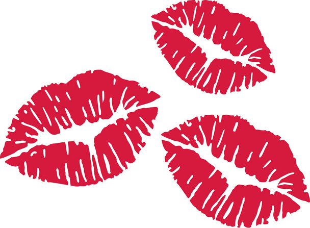 Tripla di baci rossi
 - Vettoriali, immagini
