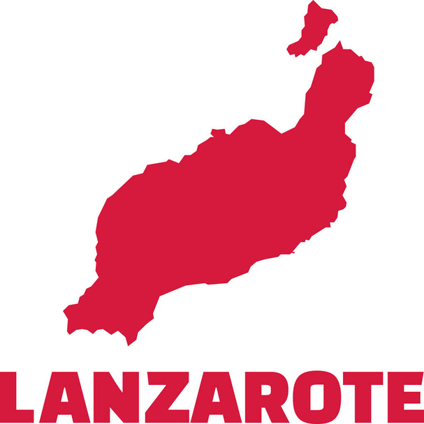 Lanzarote Térkép neve - Vektor, kép