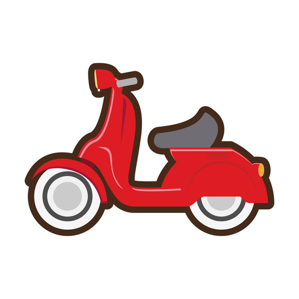 Доставка мультипликационного мотоцикла
 - Вектор,изображение