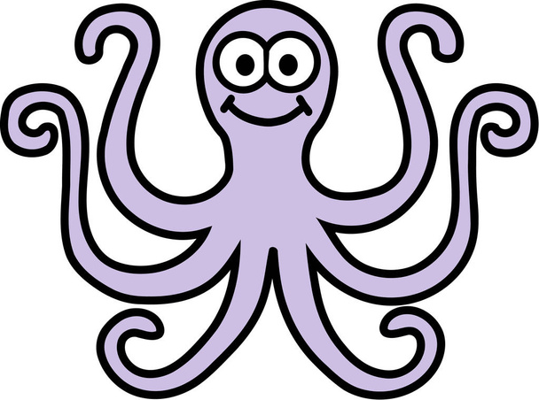 S úsměvem kreslený chobotnice - Vektor, obrázek