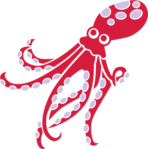 Gek cartoon octopus - Vector, afbeelding