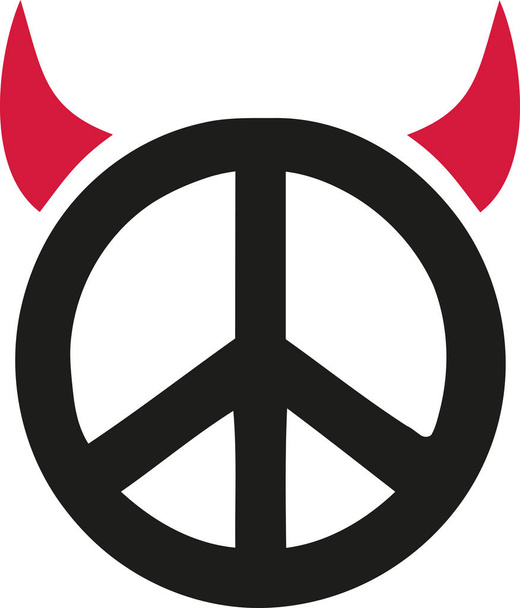 Señal de paz con cuernos de diablo
 - Vector, imagen