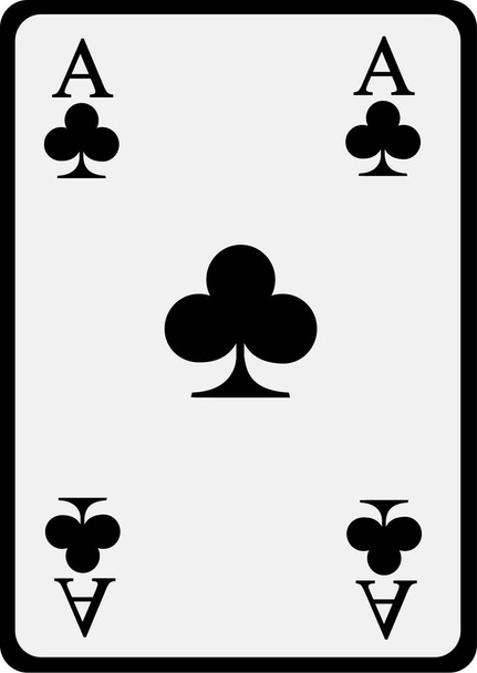 Speelkaart club aas - Vector, afbeelding