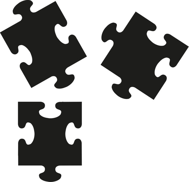 Puzzle pieces icons - Vector, Image