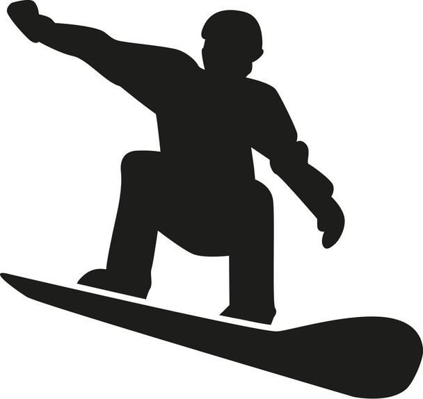 Silueta de un snowboarder
 - Vector, imagen
