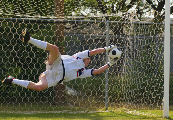 Soccer Football Goal Keeper making Save - Фото, изображение
