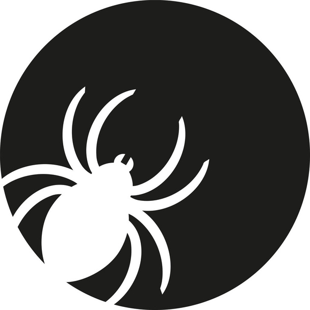 Spider silhouette stamped out of a circle - Vector, Image