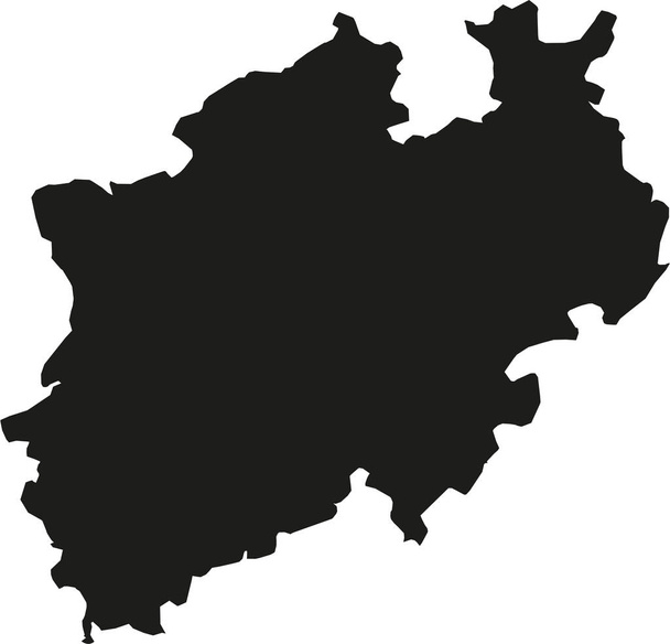 Χάρτης της Βόρειας Ρηνανίας-Βεστφαλίας - Διάνυσμα, εικόνα
