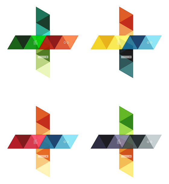 Fondos de infografía triangular en blanco
 - Vector, Imagen