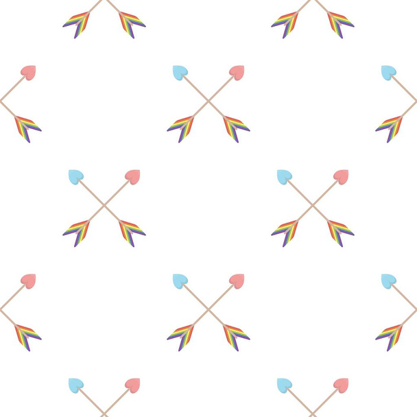 Icono de flecha de dibujos animados. patrón gay icono de la gran minoría, caricatura homosexual
. - Vector, imagen